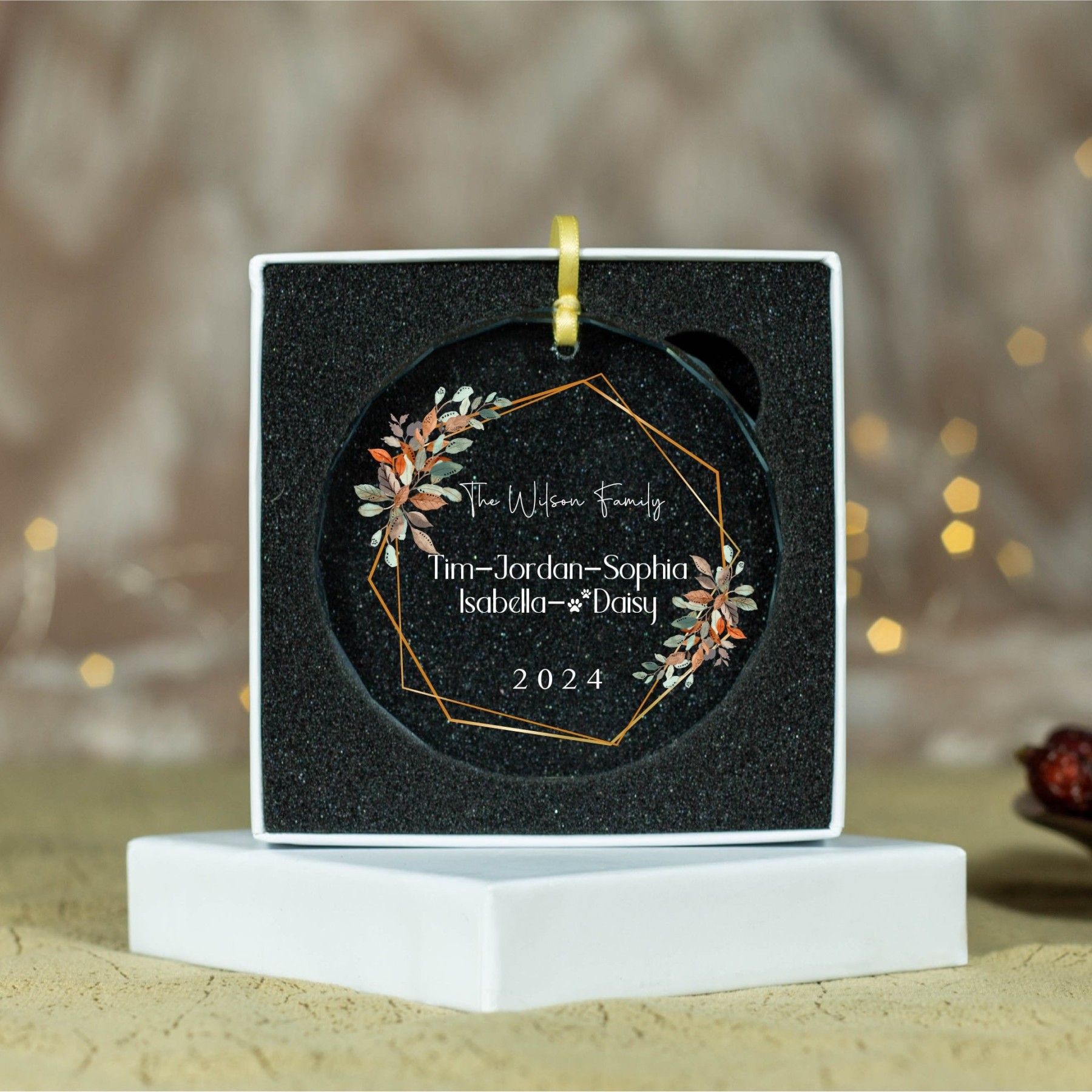 Personalized Glass Family Christmas Ornaments | CWGlass20