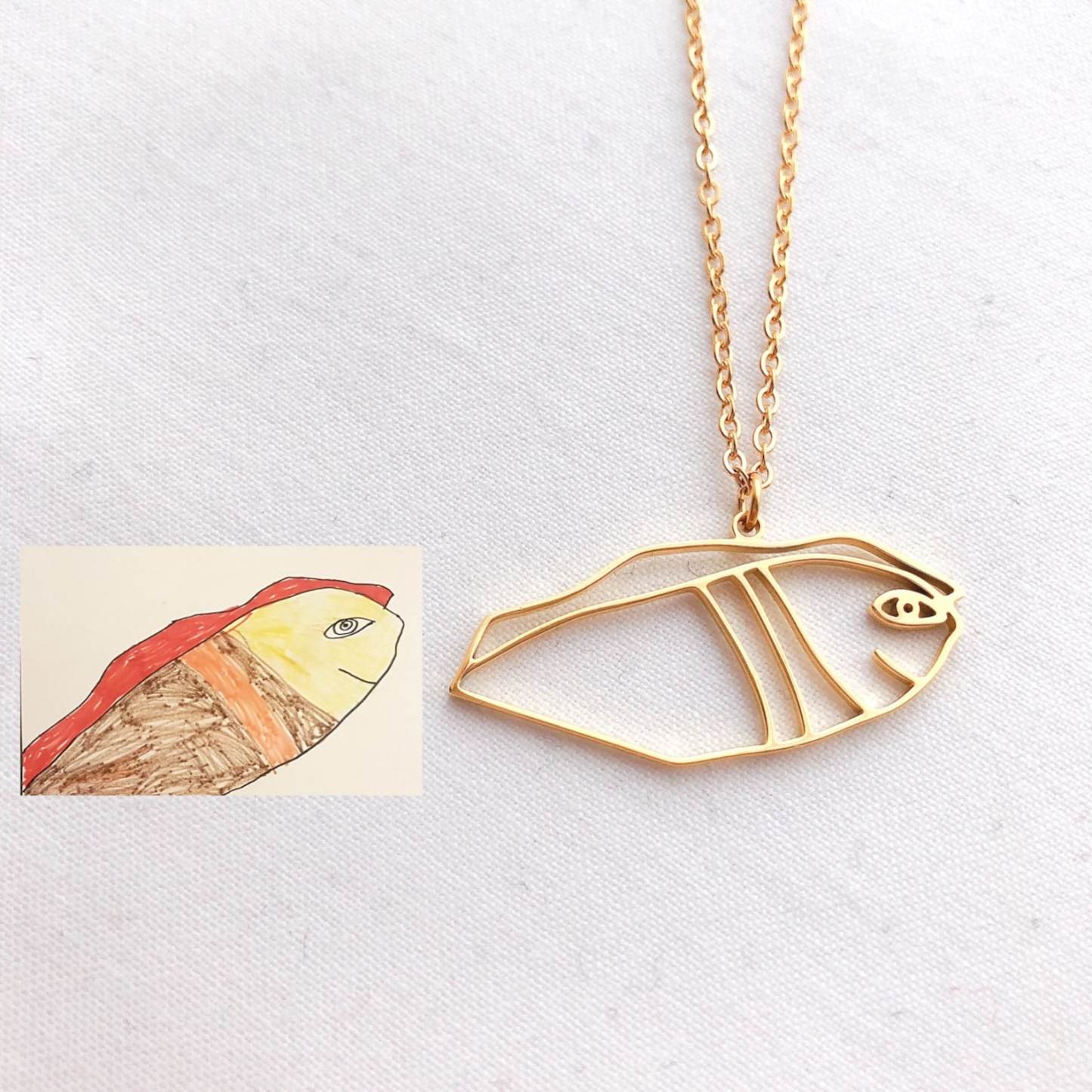 Personalized Kids Painting Artwork Necklace | CWJewelry01