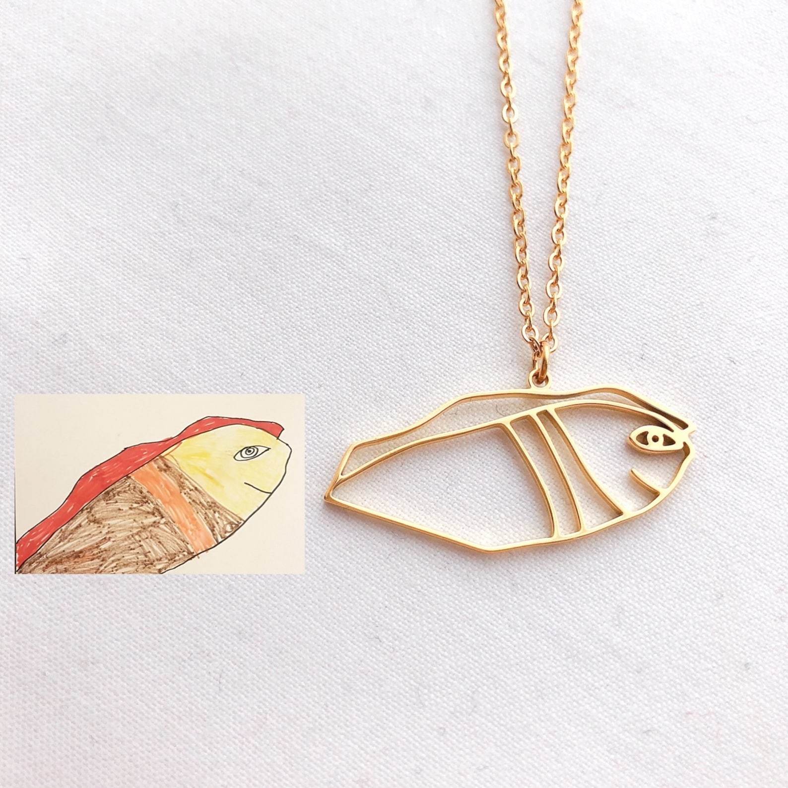 Personalized Kids Painting Artwork Necklace | CWJewelry01