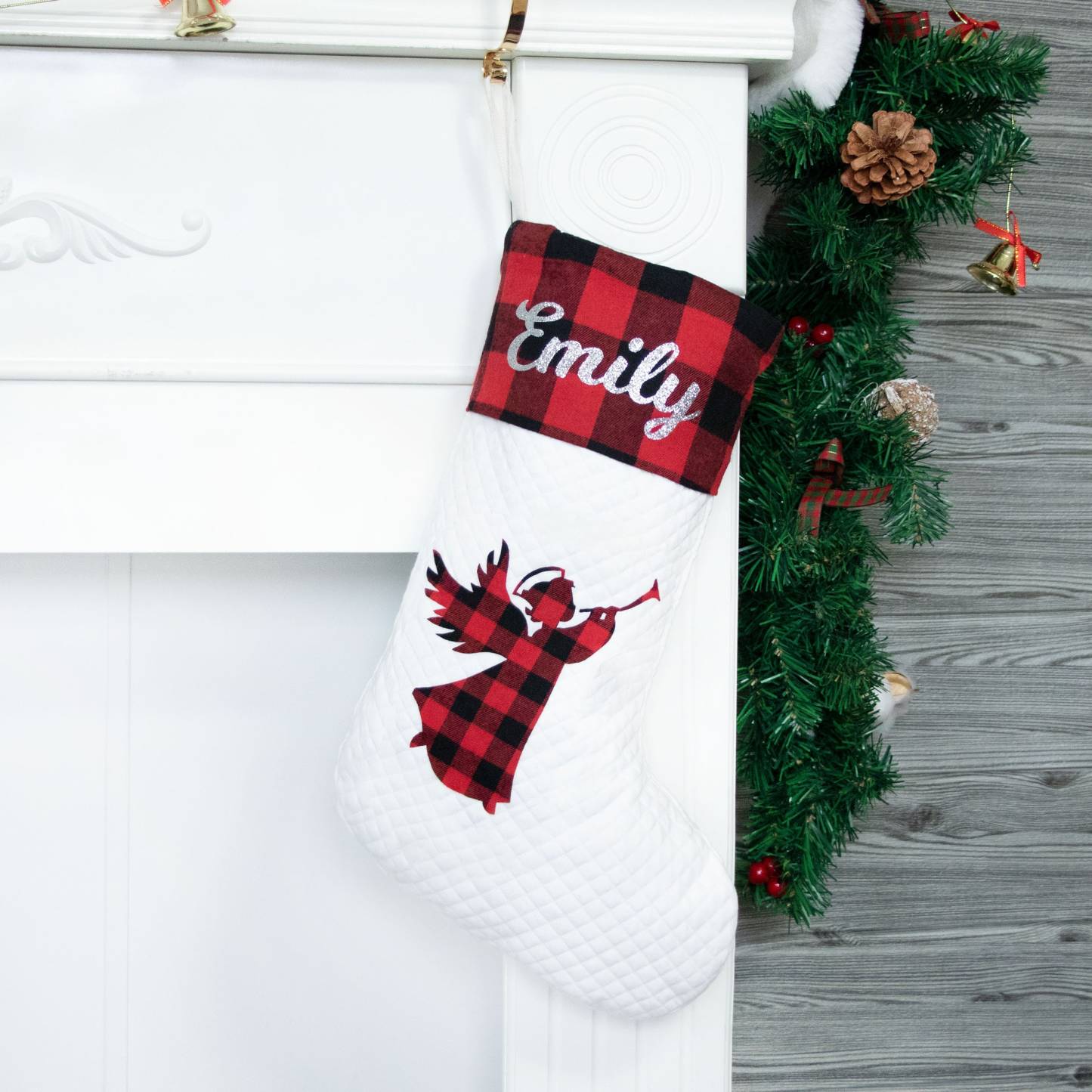 Personalized Buffalo Plaid Christmas Stocking | MCGift58