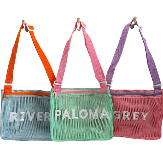 Personalized Seashell Zipper Mesh Beach Bag | CWBeach50