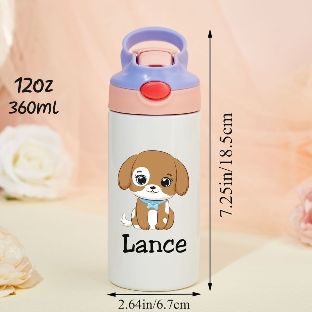 Personalised BPA Free 12oz Lovely Kid Water Bottles | YouBottle37