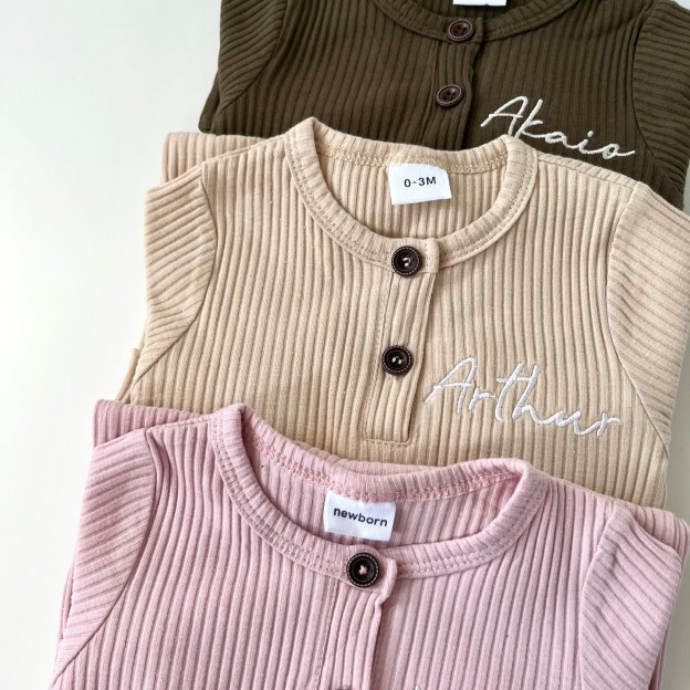 Personalized Embroidery Kids Cozy Soft Sweatshirt Romper | inRomper08