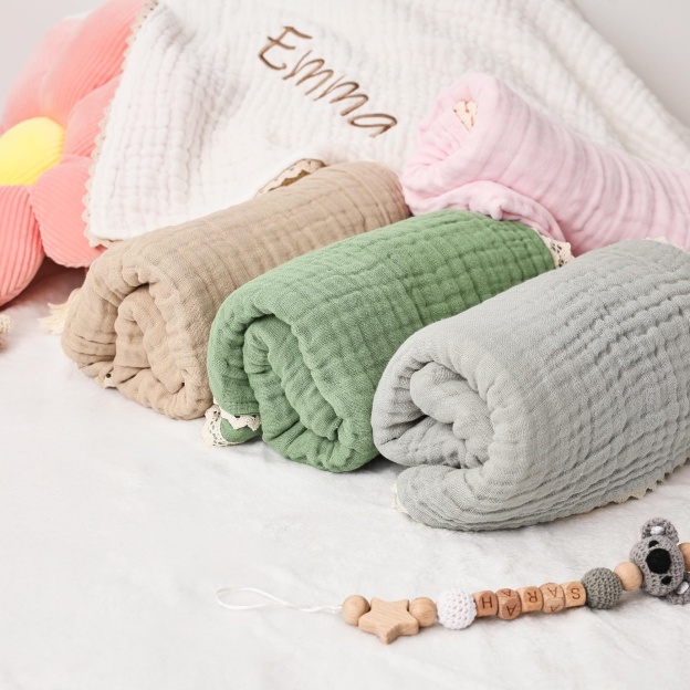 Personalized Embroidered Name Baby Swaddle Blanket for Unique Gift | CWBaby78
