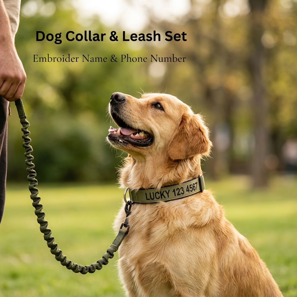 Personalized Embroidered Dog Collar & Leash Set | BKPet434