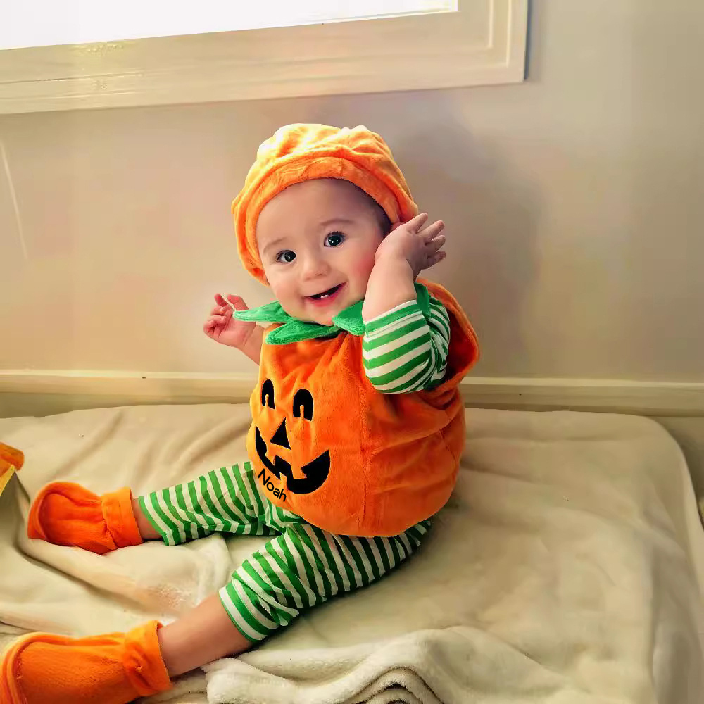 Personalized Baby Pumpkin Halloween Costume Set | CWHalloween43