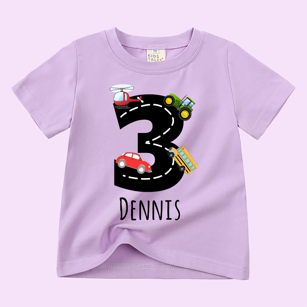 Personalized Kid Transportation Vehicle Party Birthday T-Shirt | inTee14