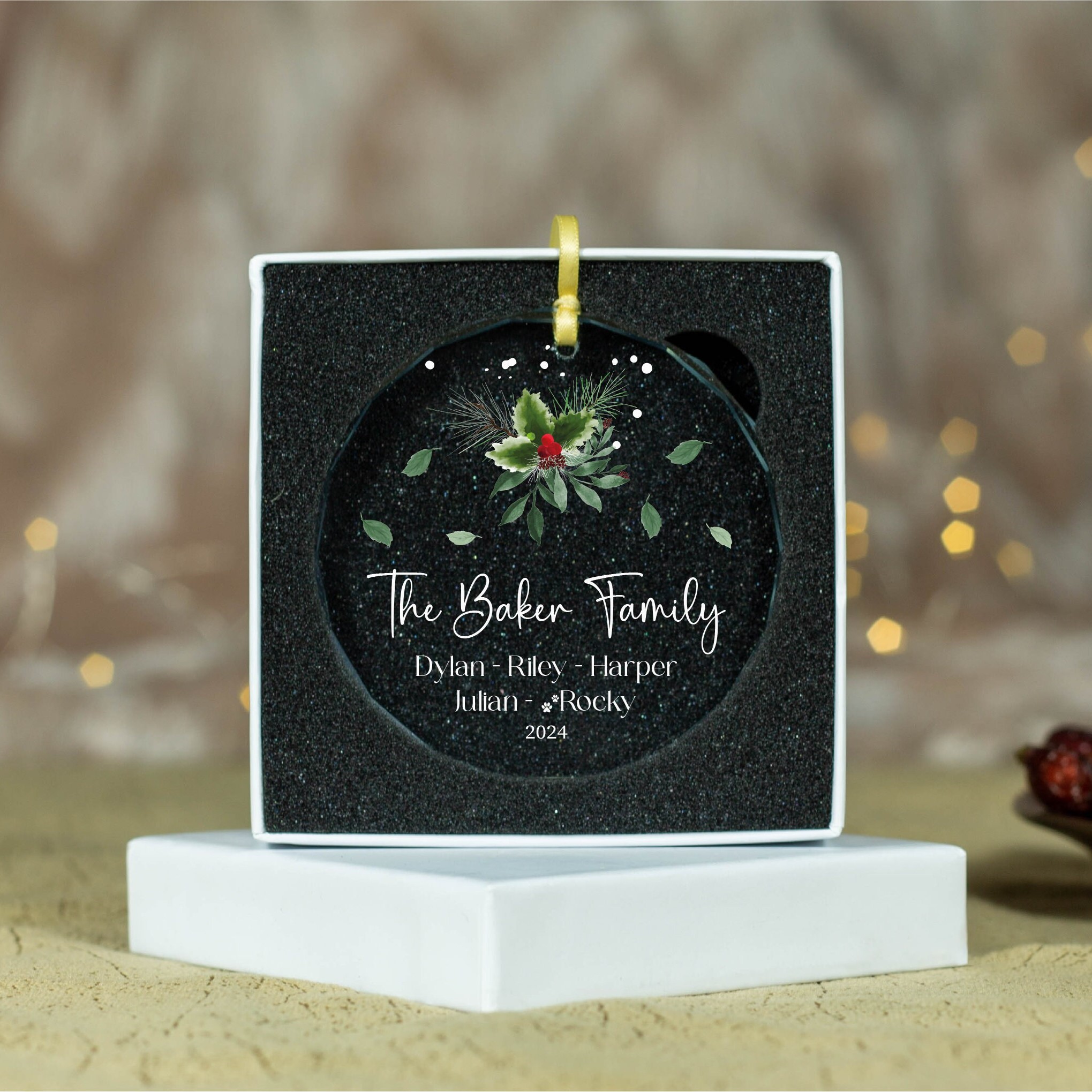 Personalized Glass Family Christmas Ornaments | CWGlass19