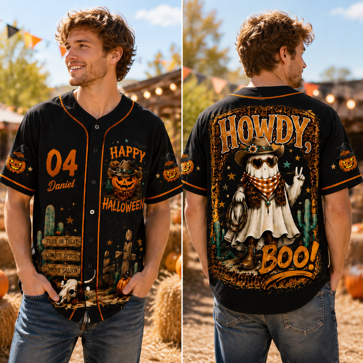 Personalized Halloween Button Up Baseball Jersey For Kid & Adult | CWHalloween104