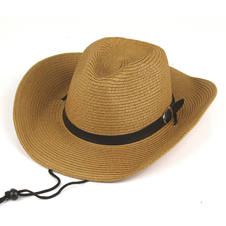 Personalized Leather Patch Cowboy Straw Hat | CWBeach106