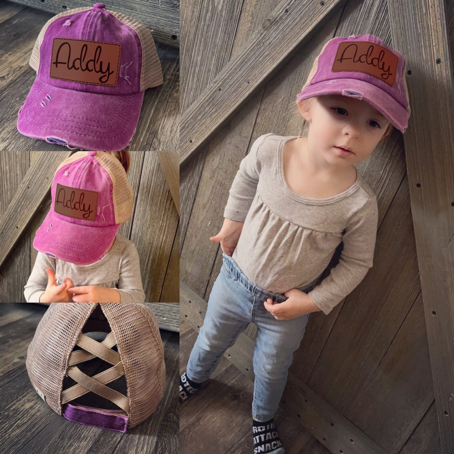 Personalized Child Leather Patch Hat for Comfort & Unique | CWBeach46