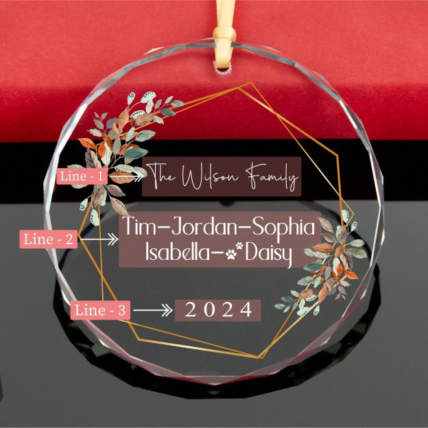 Personalized Glass Family Christmas Ornaments | CWGlass20