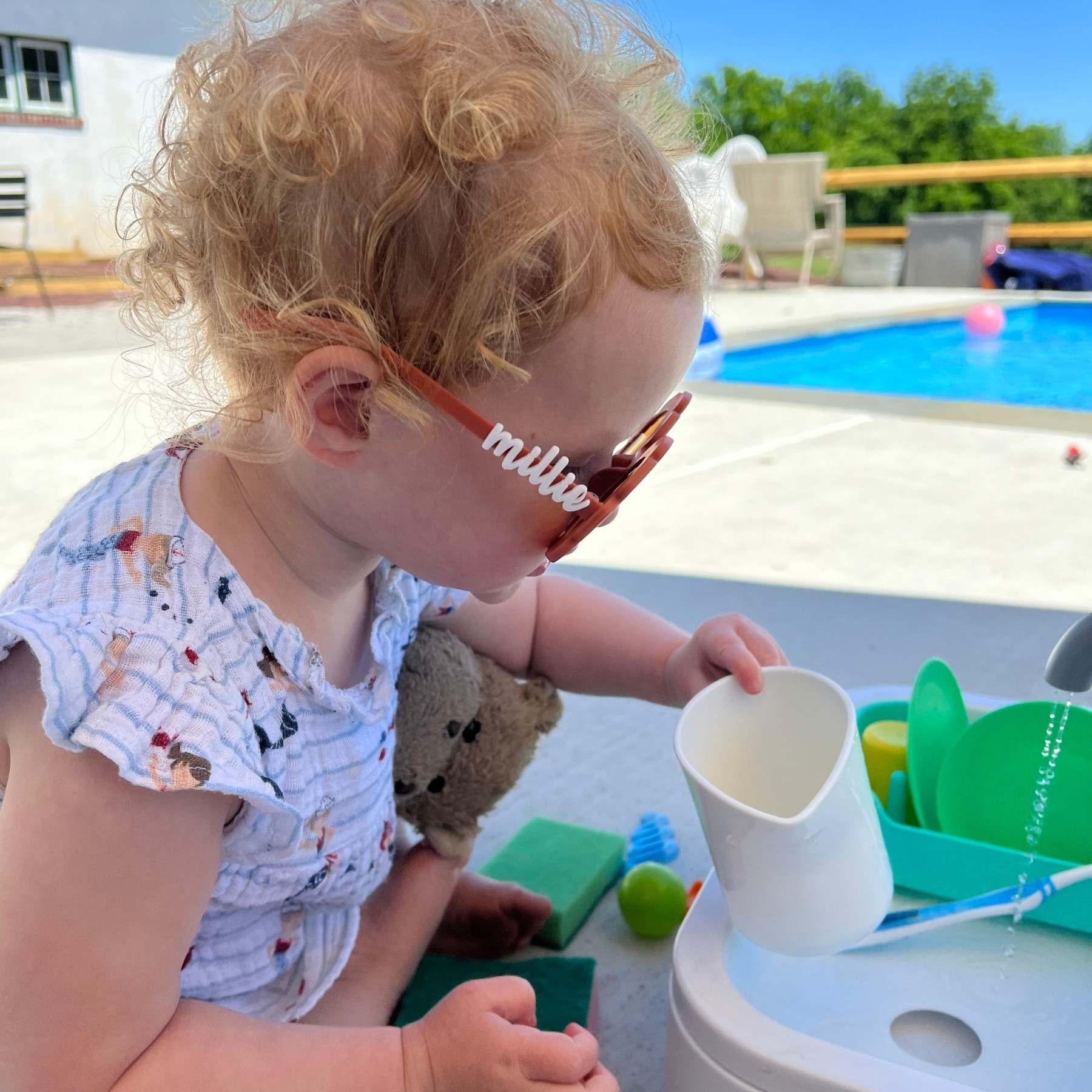 Personalized Acrylic Name Colorful Flower Sunglasses For Kids | CWBeach100