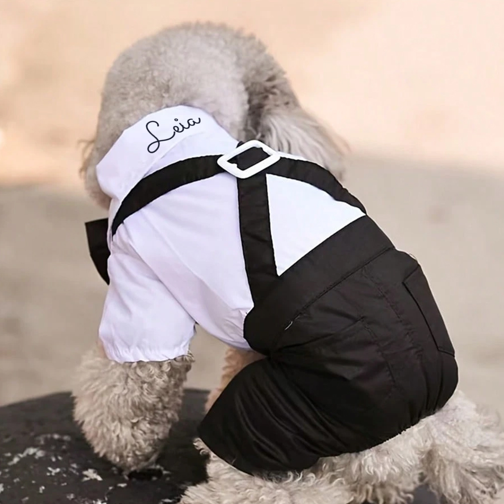 Personalized Pet Tuxedo Wedding Outfit | BKPet261