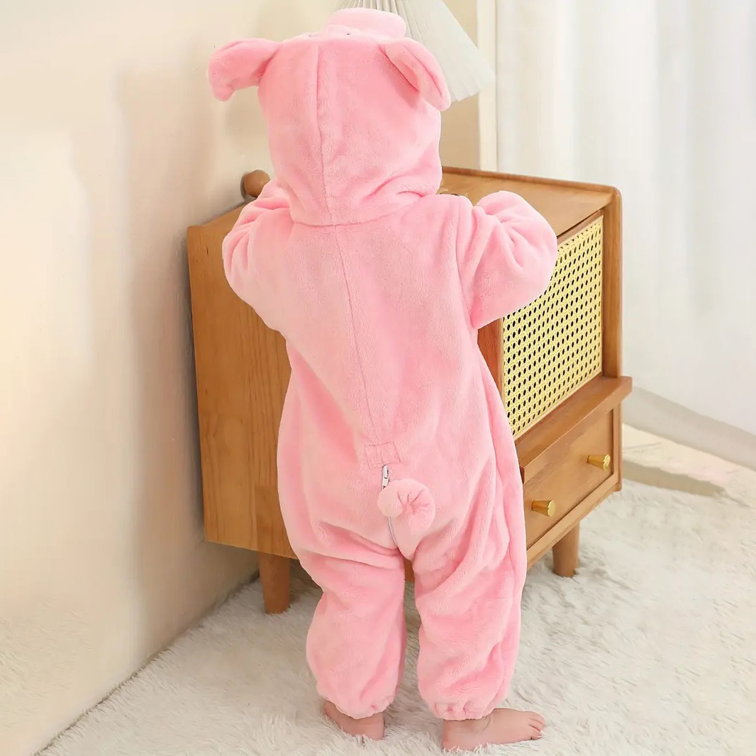 Personalized Leather Patch Baby Animal Romper  | CWBaby122