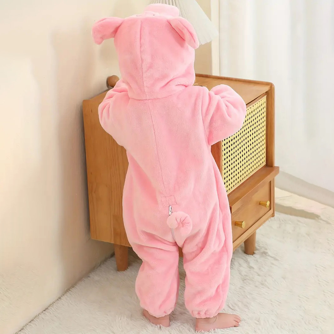 Personalized Leather Patch Baby Animal Romper  | CWBaby122