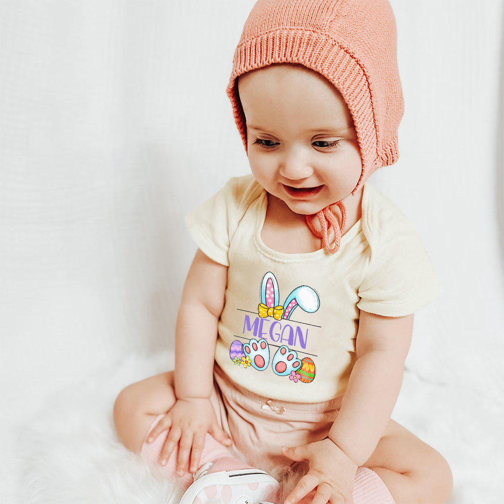 Personalized Baby Cute Easter Bunny Romper | CWEaster44