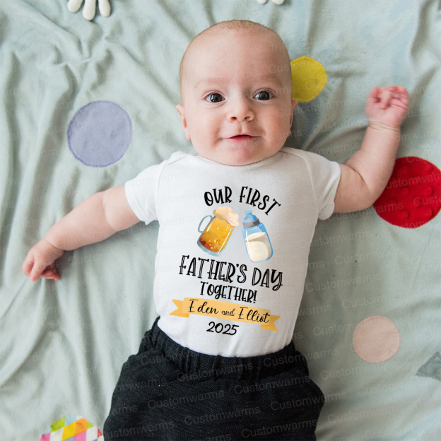 Personalized First Father's Day Daddy and Baby Outfit | CWFamily64