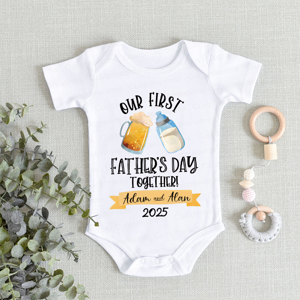 Personalized First Father's Day Daddy and Baby Outfit | CWFamily64