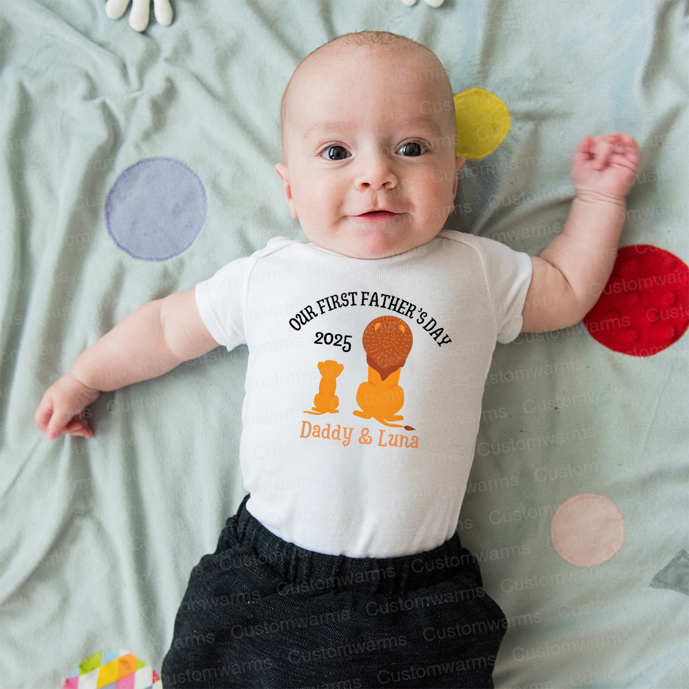 Personalized First Father's Day Daddy and Baby Outfit | CWFamily65