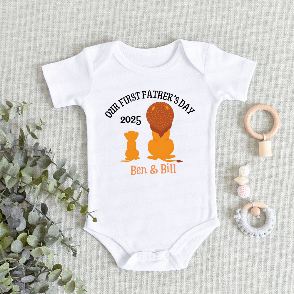 Personalized First Father's Day Daddy and Baby Outfit | CWFamily65