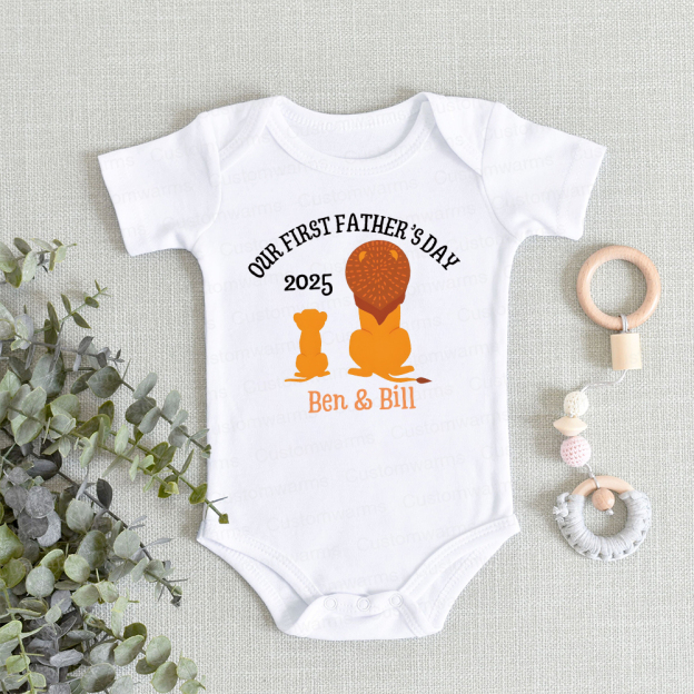 Personalized First Father's Day Daddy and Baby Outfit | CWFamily65
