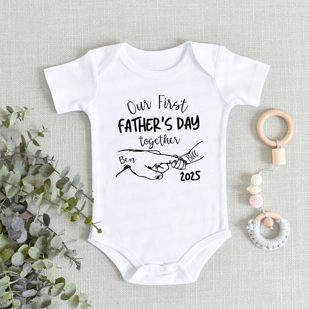 Personalized First Father's Day Daddy and Baby Outfit | CWFamily66