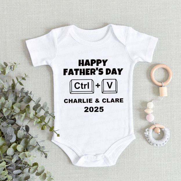 Personalized First Father's Day Daddy and Baby Outfit | CWFamily71