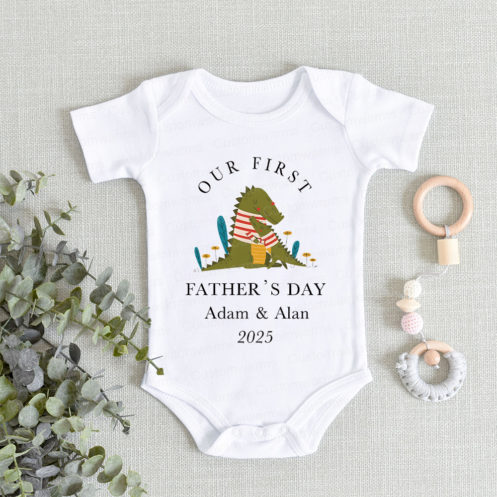 Personalized First Father's Day Daddy and Baby Outfit | CWFamily72