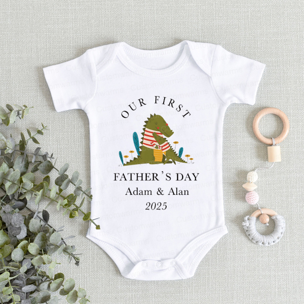 Personalized First Father's Day Daddy and Baby Outfit | CWFamily72