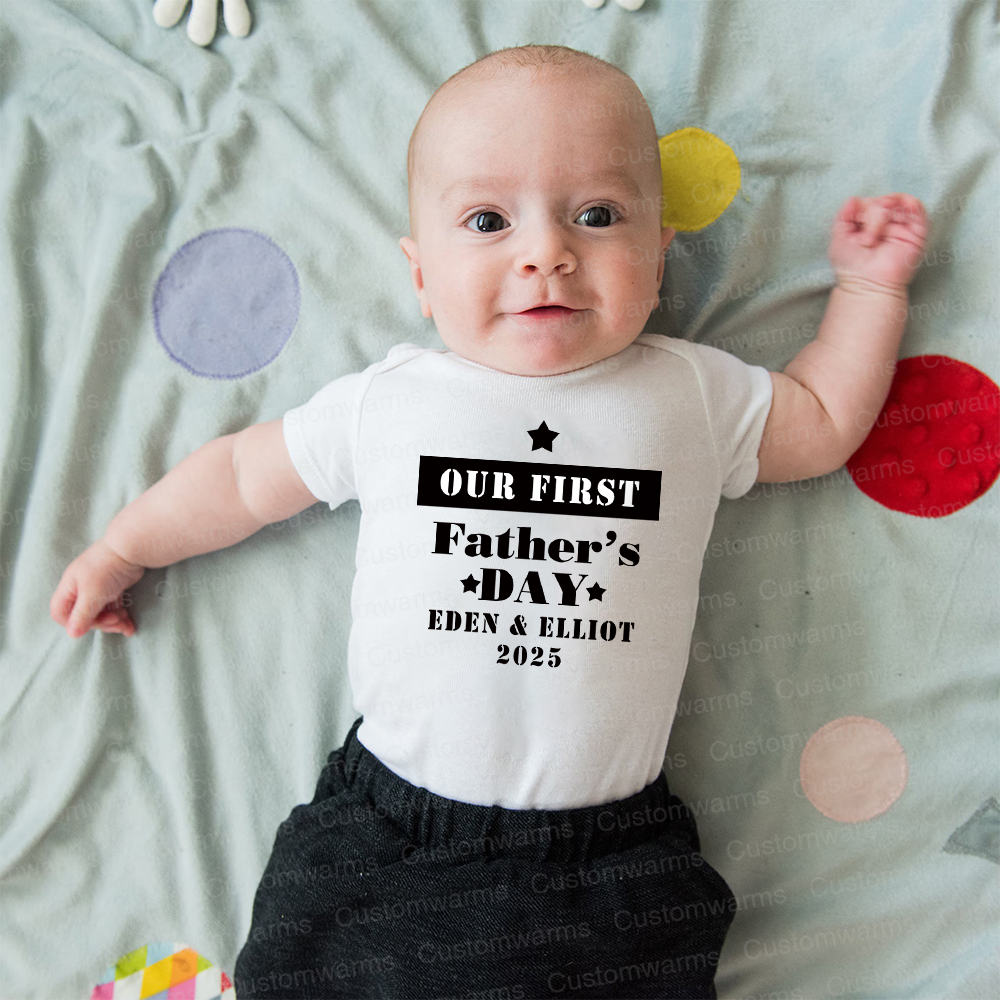 Personalized First Father's Day Daddy and Baby Outfit | CWFamily73