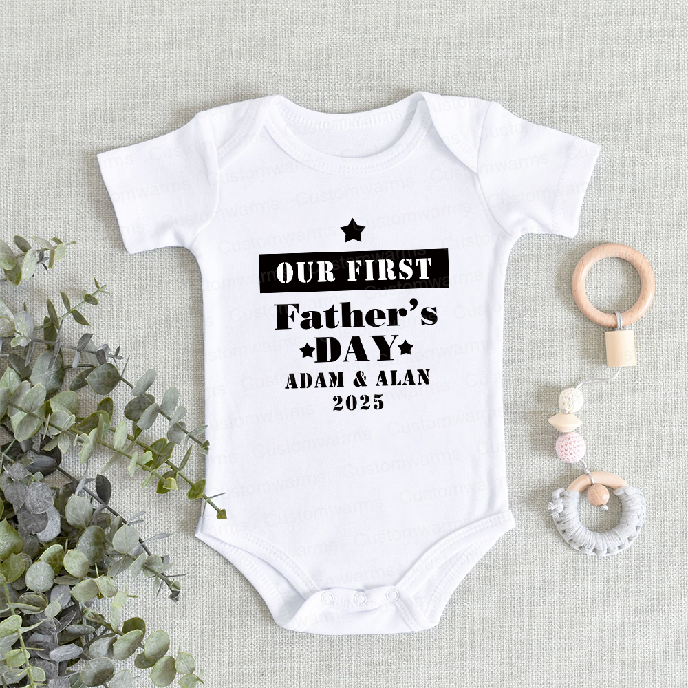 Personalized First Father's Day Daddy and Baby Outfit | CWFamily73