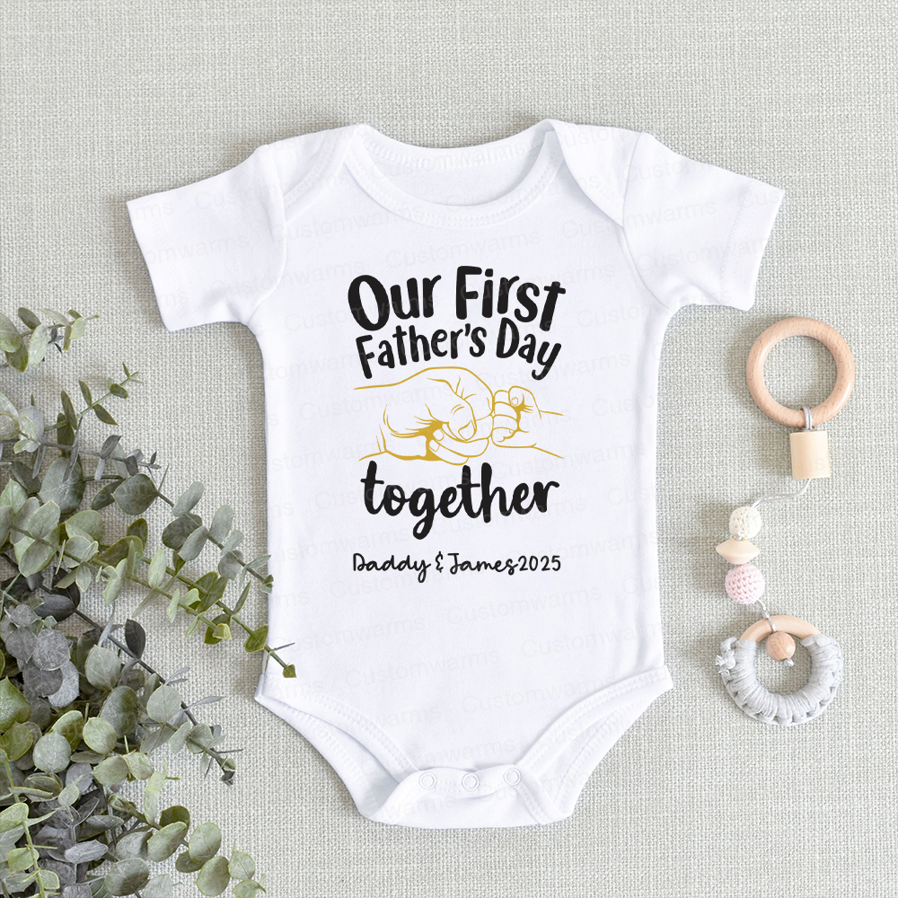 Personalized First Father's Day Daddy and Baby Outfit | CWFamily74