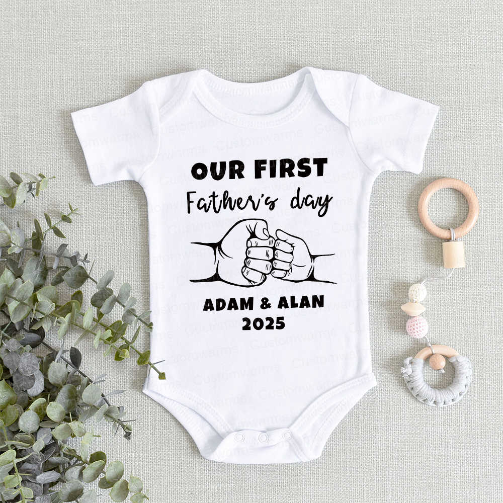 Personalized First Father's Day Daddy and Baby Outfit | CWFamily67