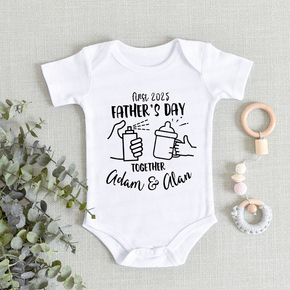 Personalized First Father's Day Daddy and Baby Outfit | CWFamily68