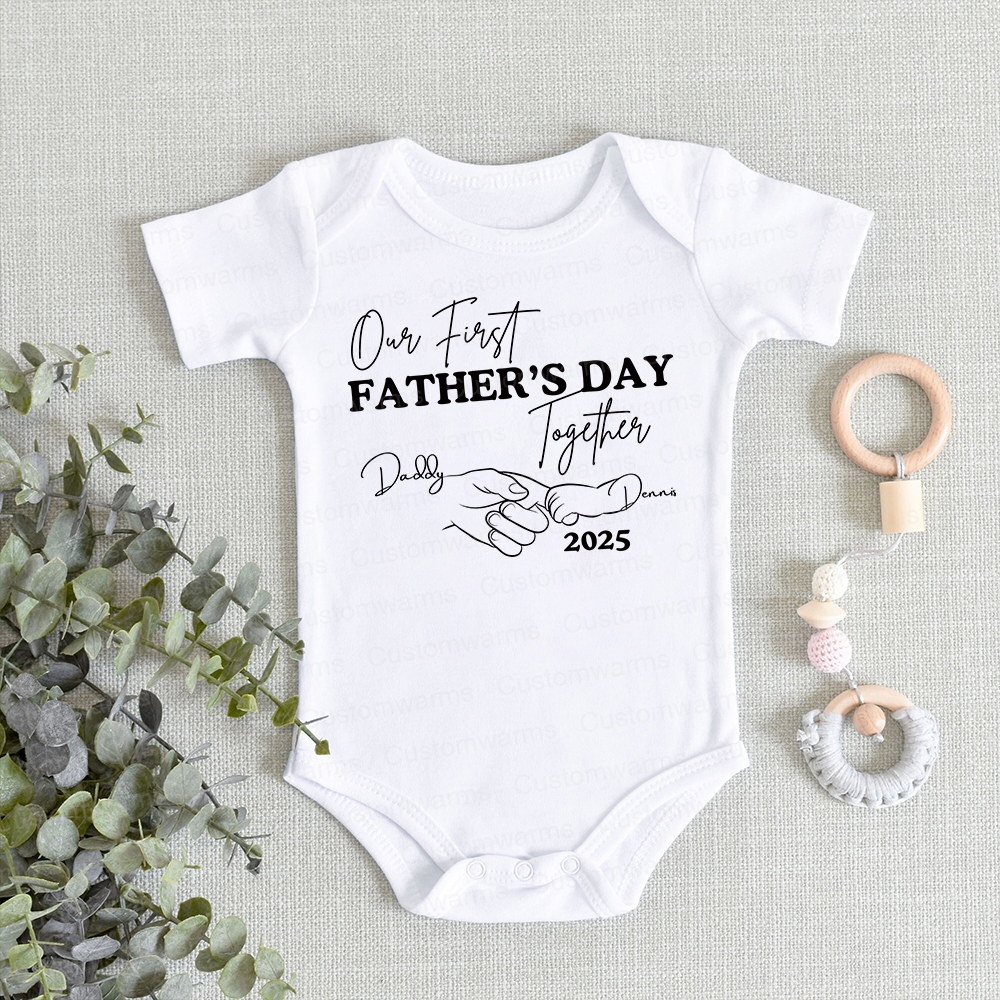 Personalized First Father's Day Daddy and Baby Outfit | CWFamily75