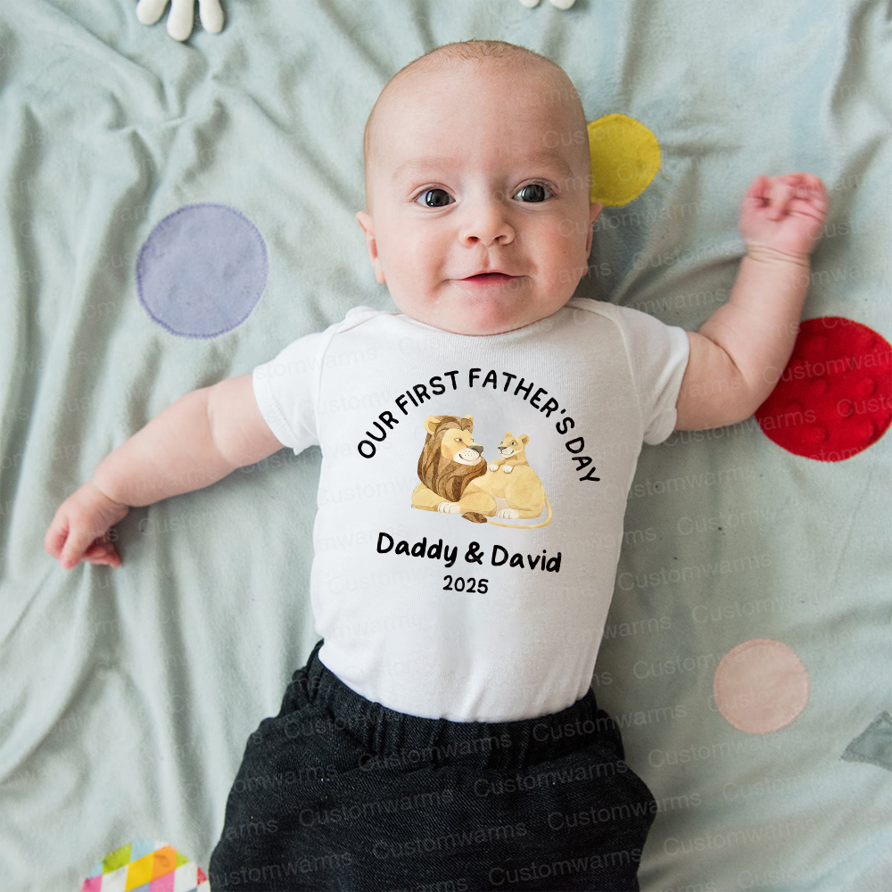 Personalized First Father's Day Daddy and Baby Outfit | CWFamily77