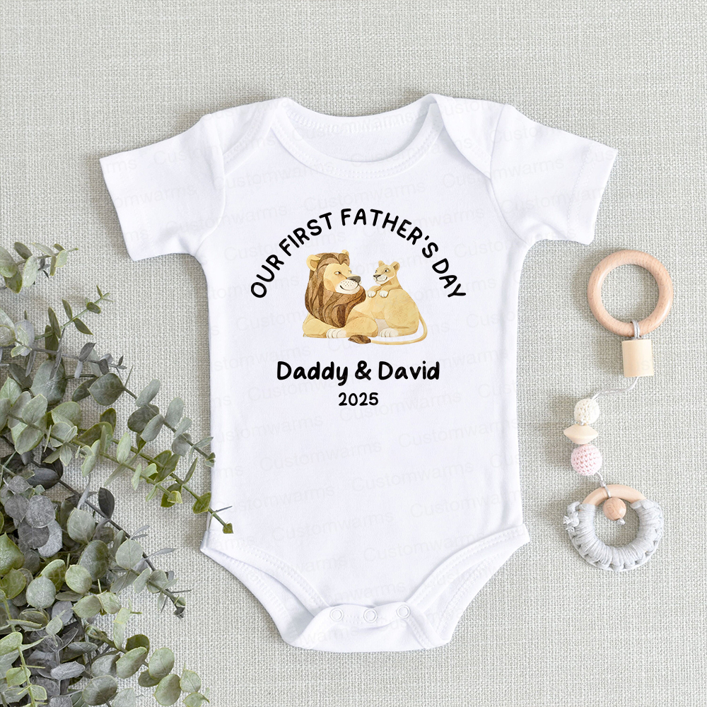 Personalized First Father's Day Daddy and Baby Outfit | CWFamily77