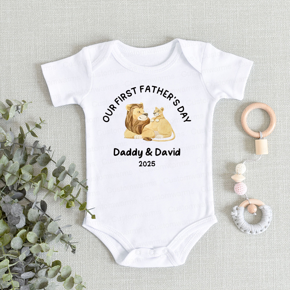 Personalized First Father's Day Daddy and Baby Outfit | CWFamily77