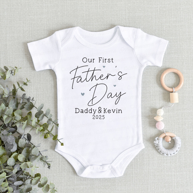 Personalized First Father's Day Daddy and Baby Outfit | CWFamily78