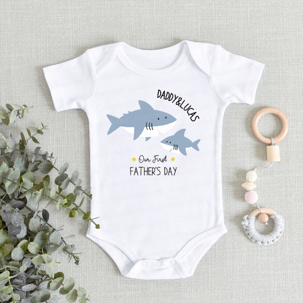Personalized First Father's Day Daddy and Baby Outfit | CWFamily81