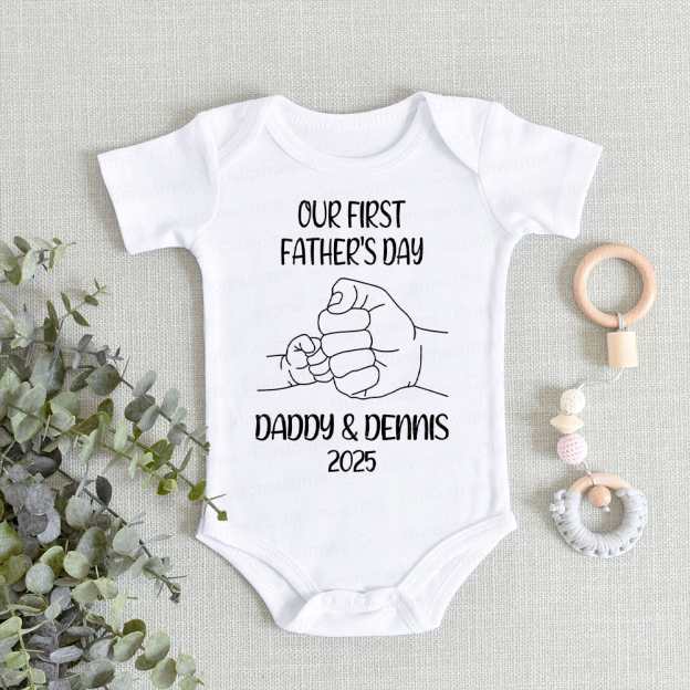 Personalized First Father's Day Daddy and Baby Outfit | CWFamily82