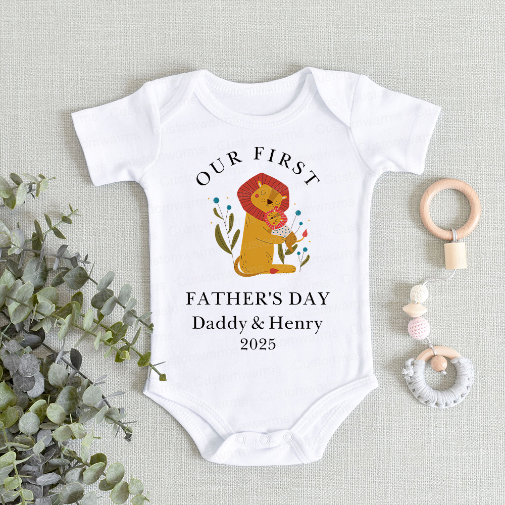 Personalized First Father's Day Daddy and Baby Outfit | CWFamily83
