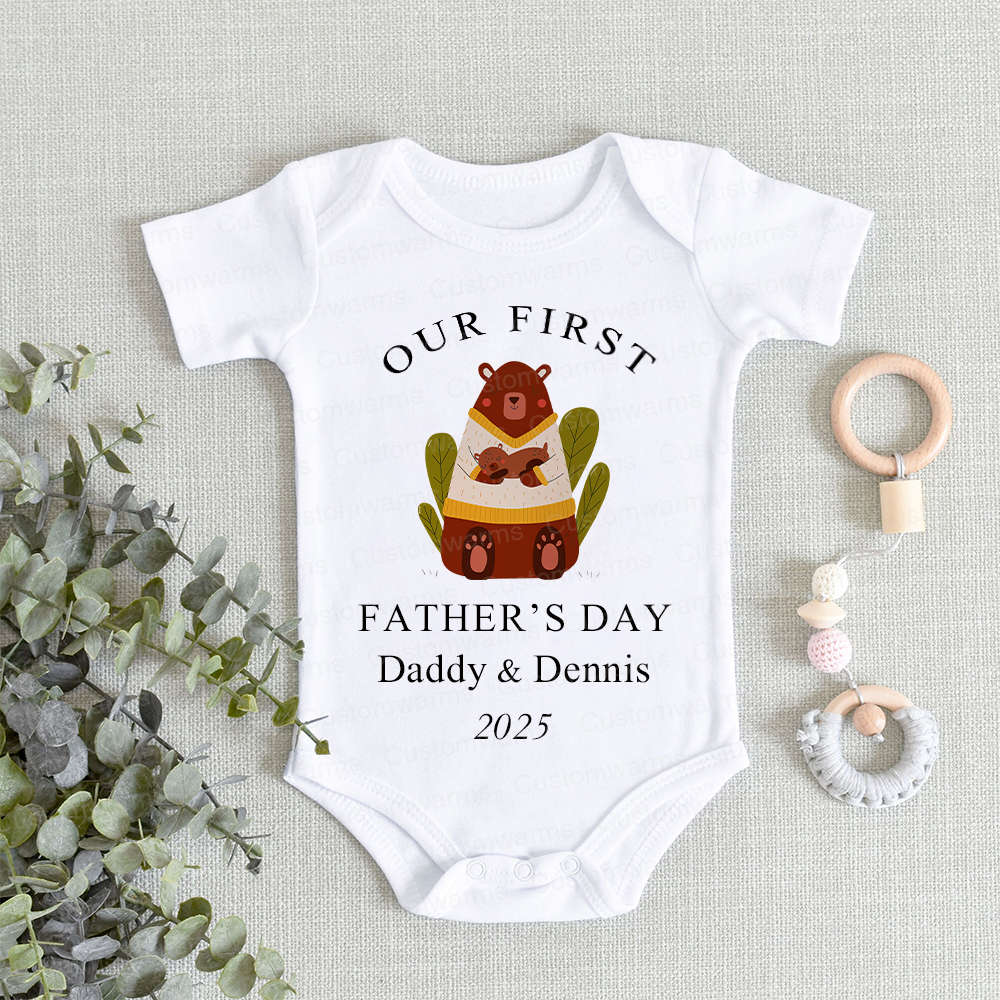 Personalized First Father's Day Daddy and Baby Outfit | CWFamily84