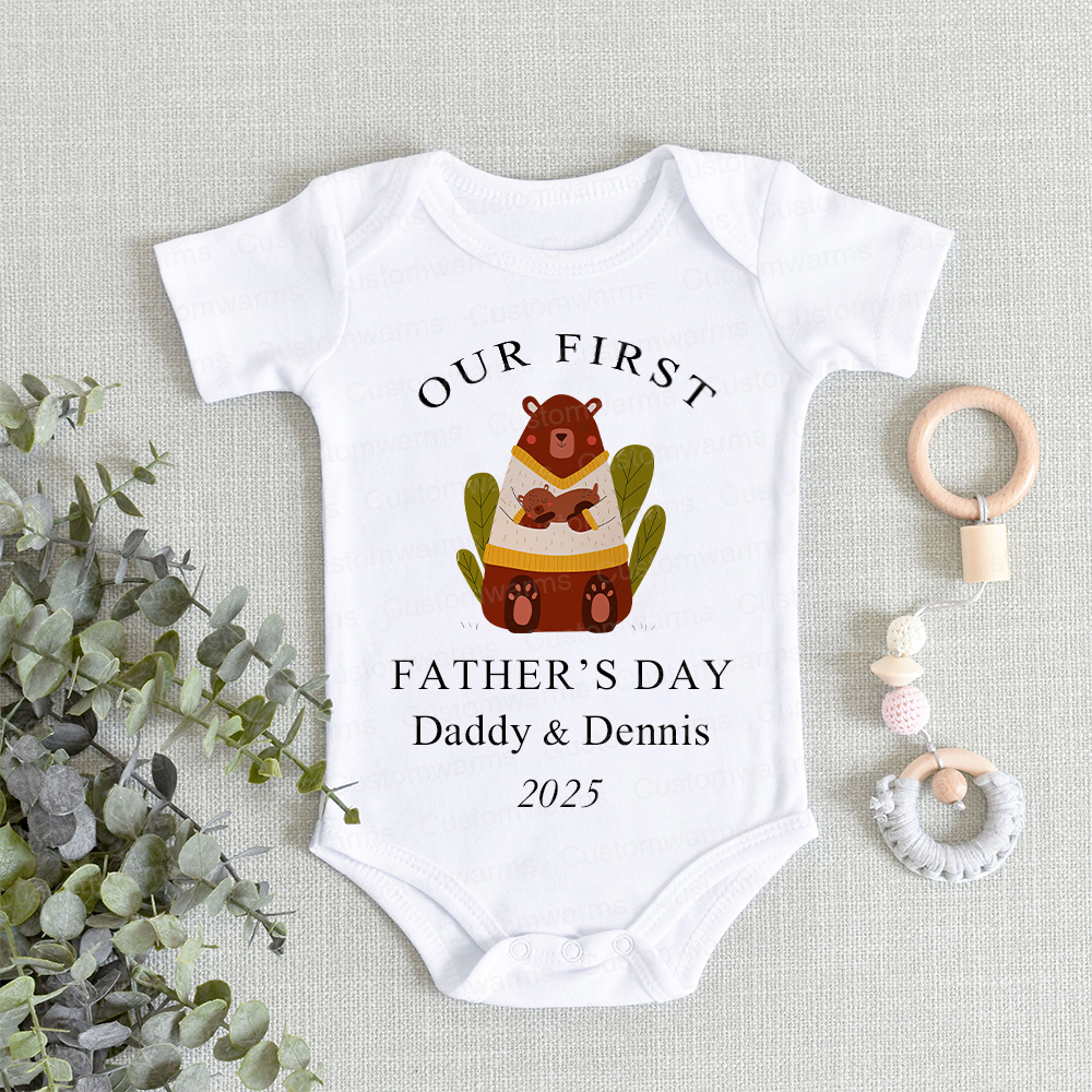 Personalized First Father's Day Daddy and Baby Outfit | CWFamily84