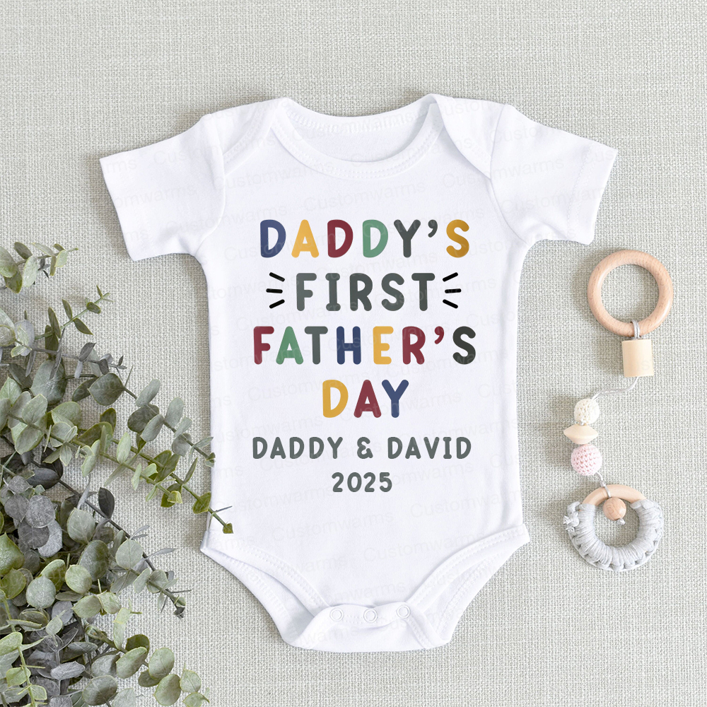 Personalized First Father's Day Daddy and Baby Outfit | CWFamily86