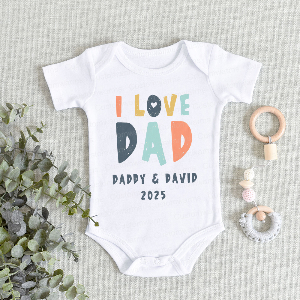 Personalized First Father's Day Daddy and Baby Outfit | CWFamily87