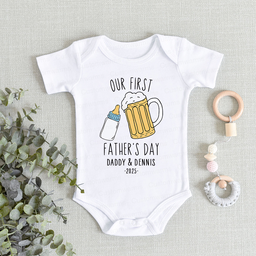 Personalized First Father's Day Daddy and Baby Outfit | CWFamily88