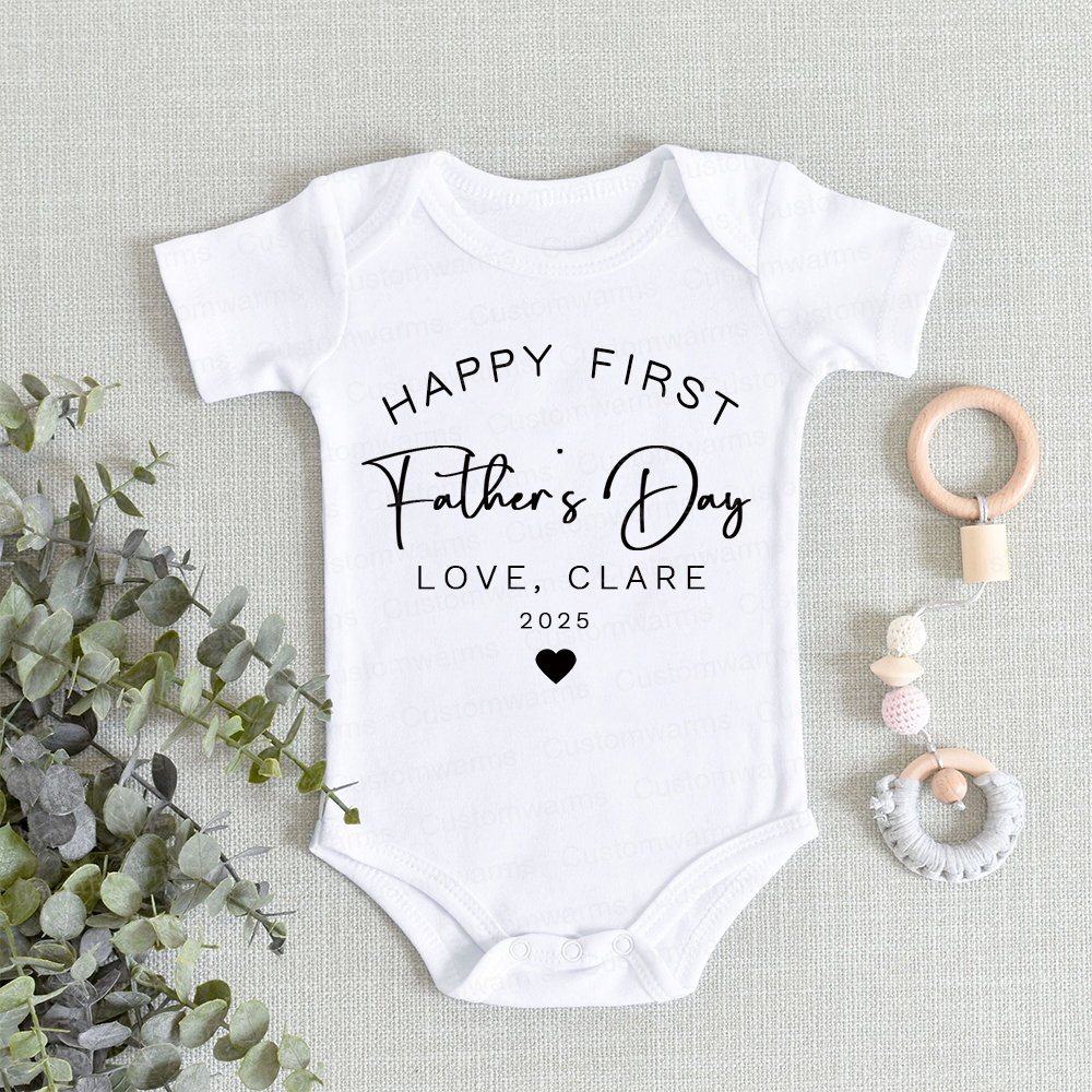 Personalized First Father's Day Daddy and Baby Outfit | CWFamily89