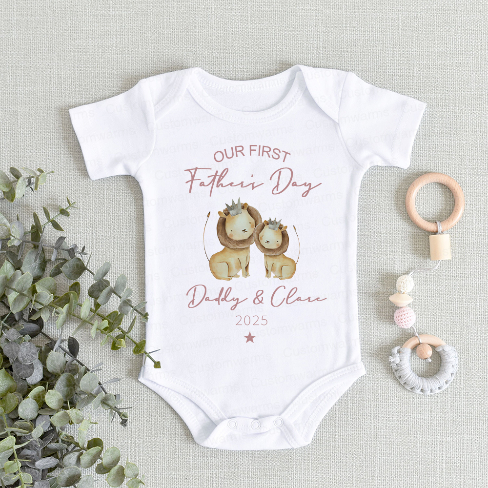 Personalized First Father's Day Daddy and Baby Outfit | CWFamily90